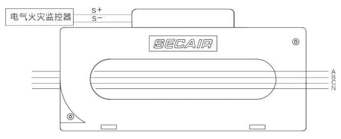J-SCM41(250)剩余電流式<a href=http://www.drjh.com.cn/dianqihuozai/ target=_blank class=infotextkey>電氣火災監控</a>探測器接線圖