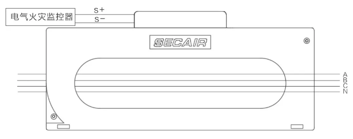 J-SCM41(400)剩余電流式<a href=http://www.drjh.com.cn/dianqihuozai/ target=_blank class=infotextkey>電氣火災監控</a>探測器接線圖