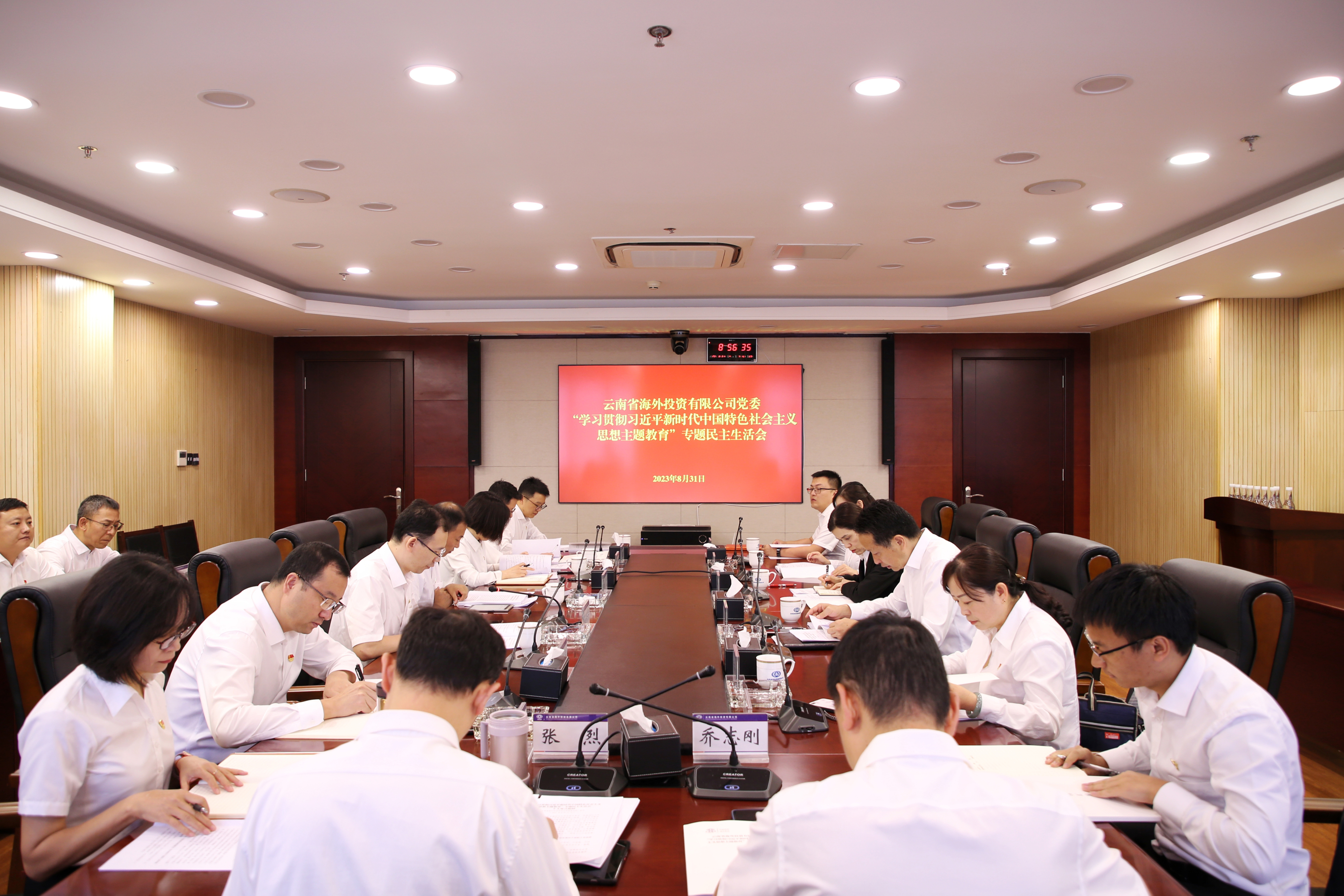 張鵬參加指導海投公司黨委領導班子主題教育專題民主生活會
