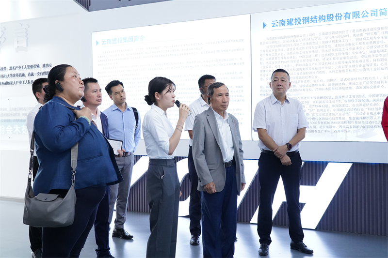 老撾能礦部副部長通帕·英塔翁考察集團鋼構公司楊林鋼結構制造基地