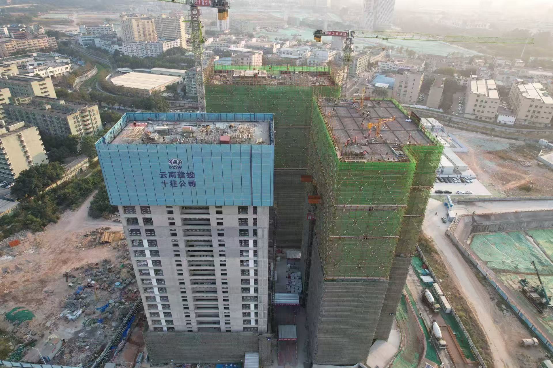 深圳旗盛光伏能源大廈項目3棟主體全面封頂